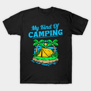 My Kind of Camping in the tropics tropical sunset and palm trees T-Shirt